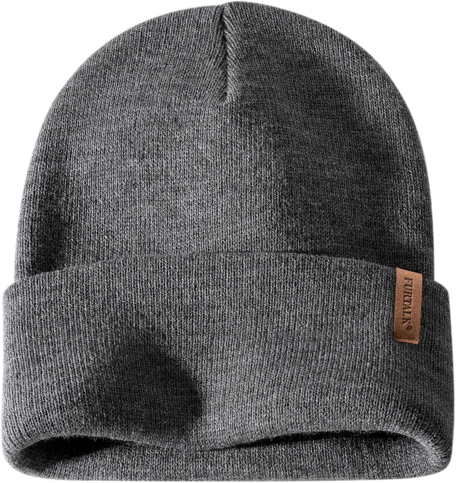 Thick cuffed beanie in dark grey