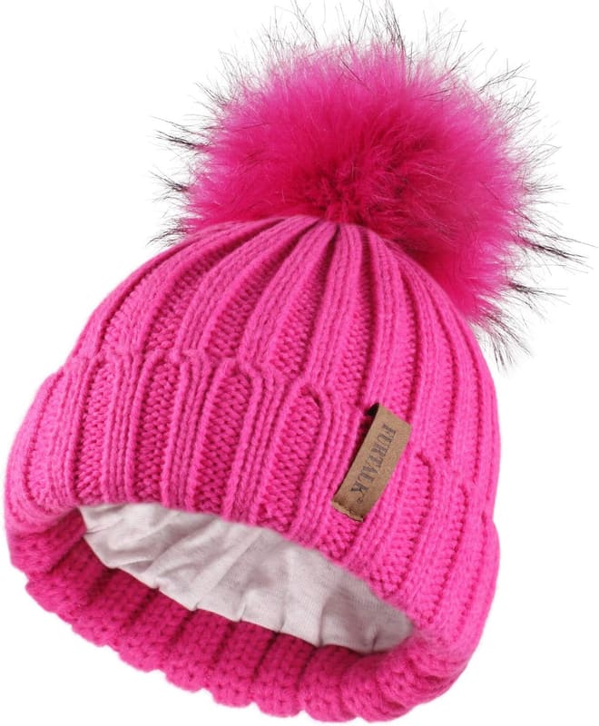 Toddler beanie in rose red