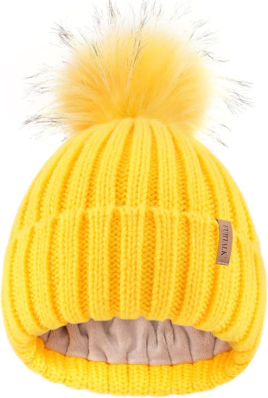 Toddler beanie in yellow