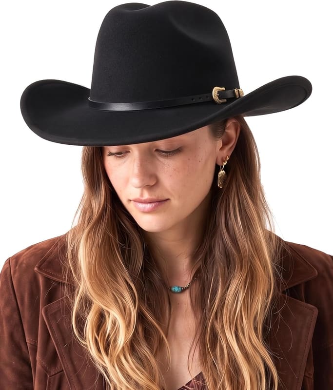 Wide brim cowboy hat