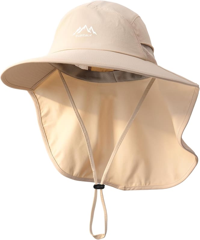 Wide brim Neck flap fishing hat