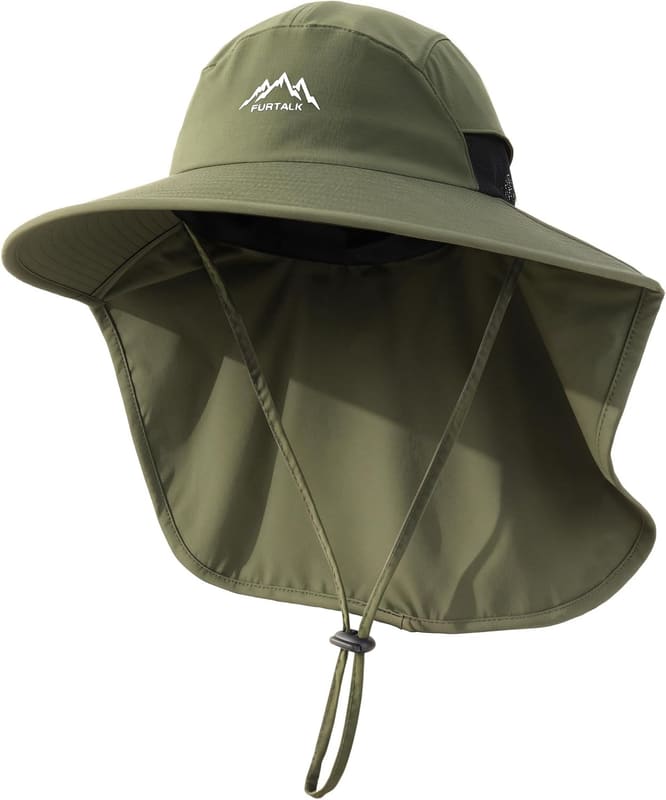 Wide brim Neck flap fishing hat