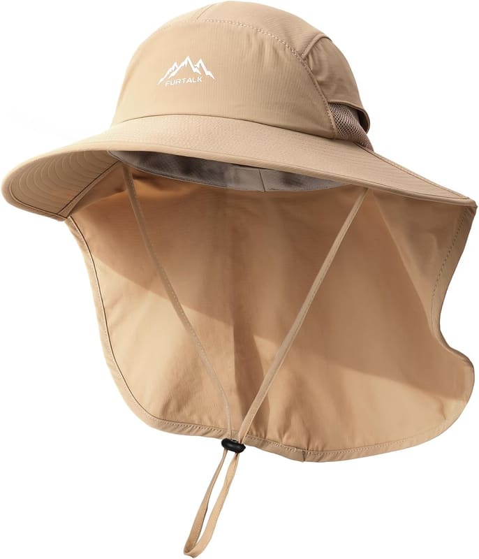 Wide brim Neck flap fishing hat