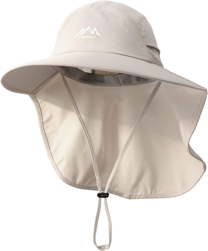 Wide brim Neck flap fishing hat