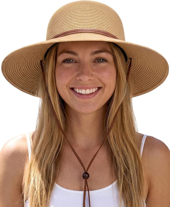 Wide brim sun hat in khaki